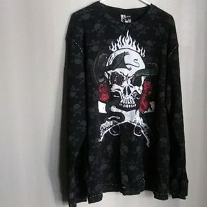 Black long sleeve mens shirt size 4XL/5XL